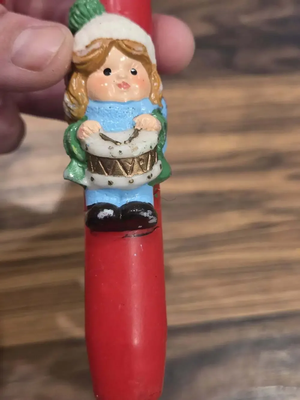 Vtf Avon Christmas Taper Candles Drummer Boy Girl Figural Set Red 10